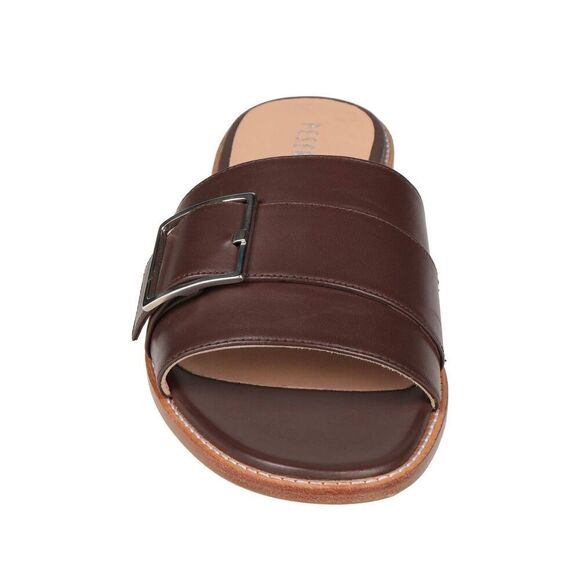 NIB Peserico Brown Slides Buckled Sandals - Picture 4 of 13